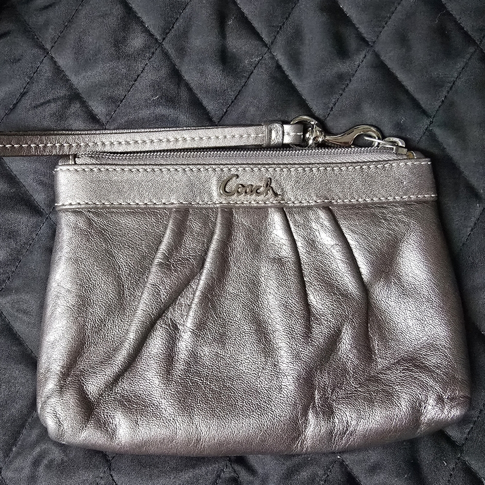 Coach Metallic Wristlet Clutch
